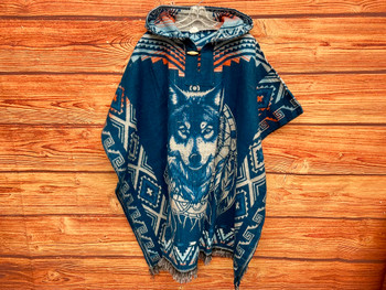 Southwest Style Woven Blanket Poncho