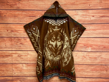 Southwest Style Woven Blanket Poncho