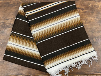 Classic Woven Mexican Serape -Brown