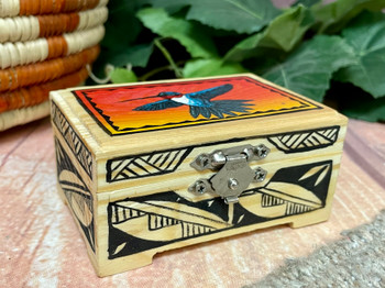 Navajo Hand Painted Wood Box