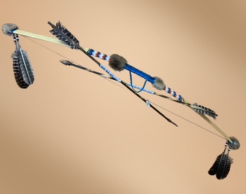 Creek Indian Bead Wrapped Bow & Arrow Set