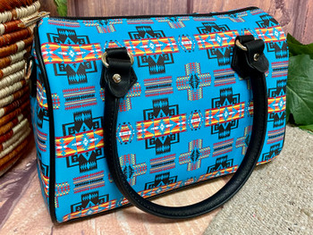 Southwestern Style Zippered Handbag 11"