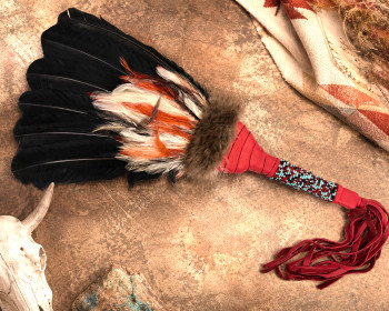 Creek Indian Beaded Prayer Fan