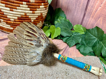 Creek Indian Beaded Prayer Fan