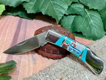 Southwestern Inlaid Pocket Knife