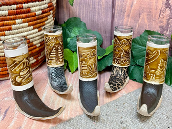 Mexican Leather Boot Shot Glass -Assorted