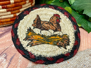 Southwestern Jute Coaster -Mother Hen
