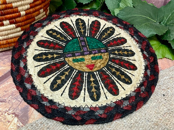 Southwestern Jute Trivet -Sunface