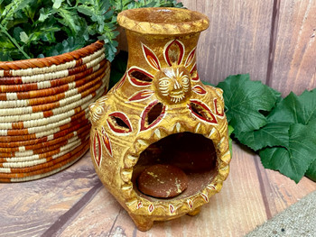 Handcrafted Pottery Chimenea -Sun