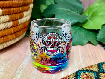 El Paso Day of The Dead Shot Glass -Sugar Skull