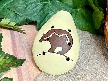 Hand Painted Andean Clay Ocarinas -Bear