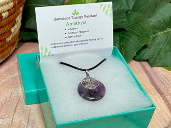 Amethyst Crystal Medallion Necklace