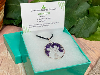 Amethyst Chip Pendant Necklace