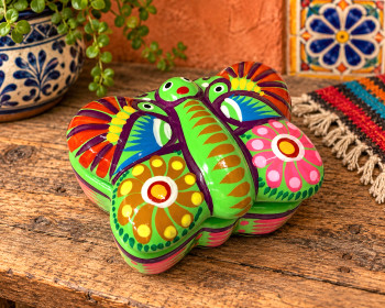 Hand Painted Mexican Pottery Jewelry Box