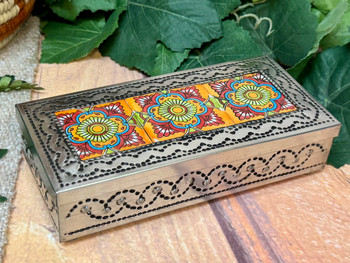Mexican Talavera Tile Tin Box Mexican Talavera Tile Tin Box