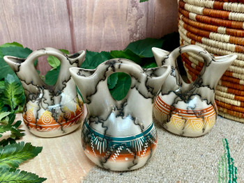 Navajo Etched Rainbow Horsehair Wedding Vase
