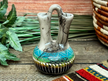 Rainbow Horsehair Etched Wedding Vase