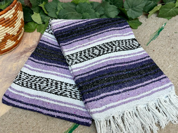 Traditional Mexican Yoga Blanket -Blue&Green (167bc312)