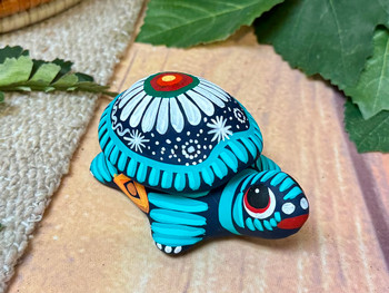 Hand Painted Clay Turtle Box