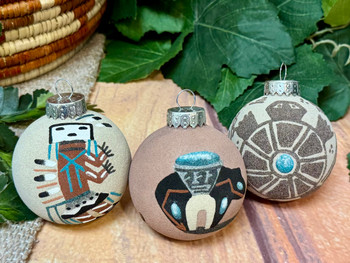 Native American Christmas Ornaments Set - Sand Paintings