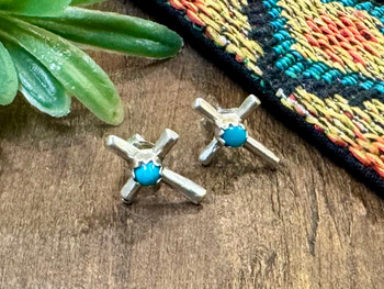 Navajo Indian Silver & Turquoise Pendant 24