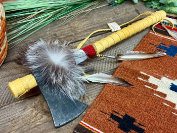 Pueblo Indian Leather Wrapped Tomahawk 18