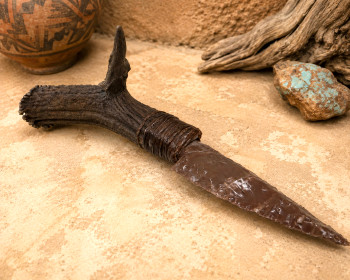 Antler Handle Creek Indian Stone Knife