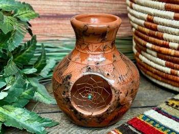 Navajo Horse Hair Pottery Dreamcatcher Vase