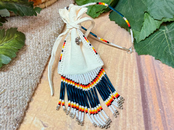 Hand Beaded Pueblo Indian Medicine Pouch 3.5