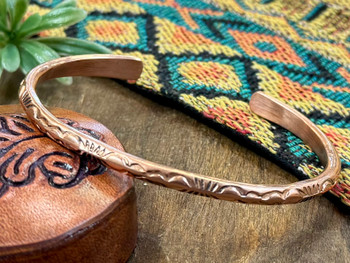 Hand Crafted Navajo Indian Copper Bangle (ij721) - Mission Del Rey