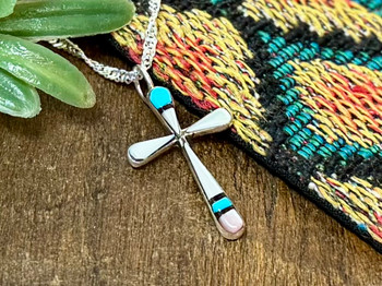 Native American Silver Cross Pendant