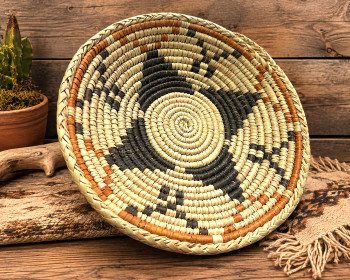 Native Style Hand Coiled Saucer Basket