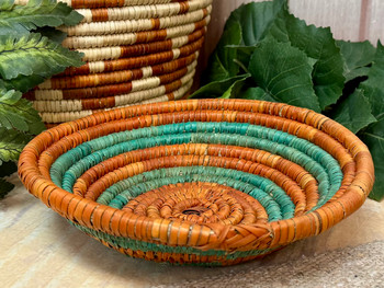 Native Style Hand Coiled Saucer Basket