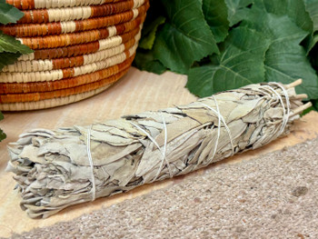 Bundle of white sage for smudging.