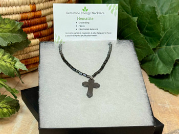 Hematite Necklace -Celtic Cross