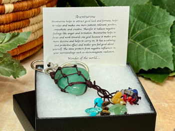 Chakra Pouch Keychain -Green Aventurine