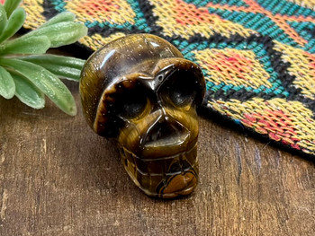 Carved Tigers Eye Skull