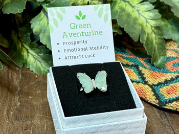 Butterfly Gemstone Ring -Green Aventurine