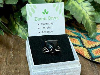 Heart Gemstone Ring -Black Onyx