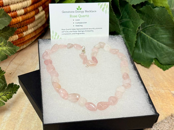 Gemstone Nugget Necklace -Rose Quartz