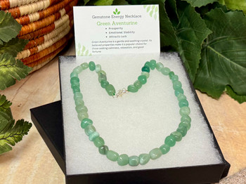Gemstone Nugget Necklace -Green Aventurine