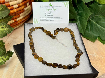 Gemstone Nugget Necklace -Tigers Eye