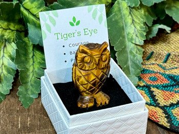 Tigers Eye Gemstone Owl