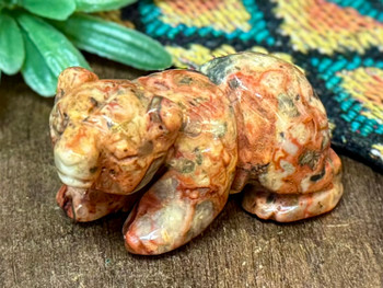 Crazy Lace Agate Crystal Bear