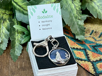 Southwest Gemstone Keychain -Sodalite