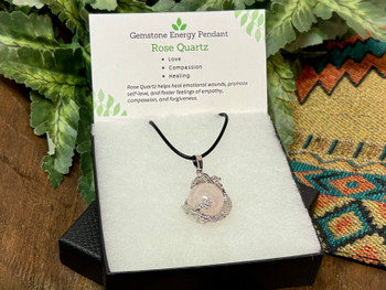 Crystal Dragon Pendant -Rose Quartz