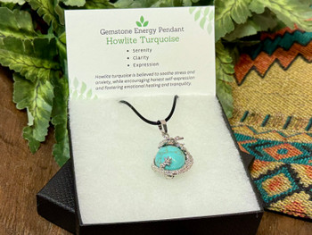 Crystal Dragon Pendant -Howlite Turquoise
