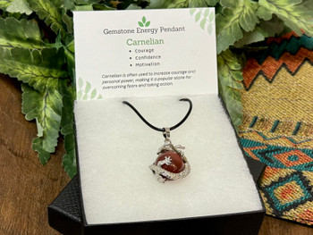 Crystal Dragon Pendant -Carnelian