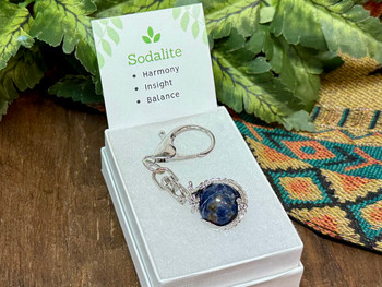 Dragon Gemstone Key Fob -Sodalite