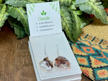 Natural Geode Crystal Earrings